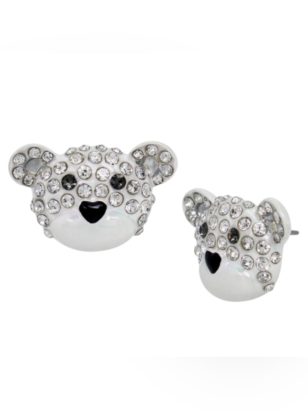 Betsey Johnson Crystal Teddy Bear Earrings